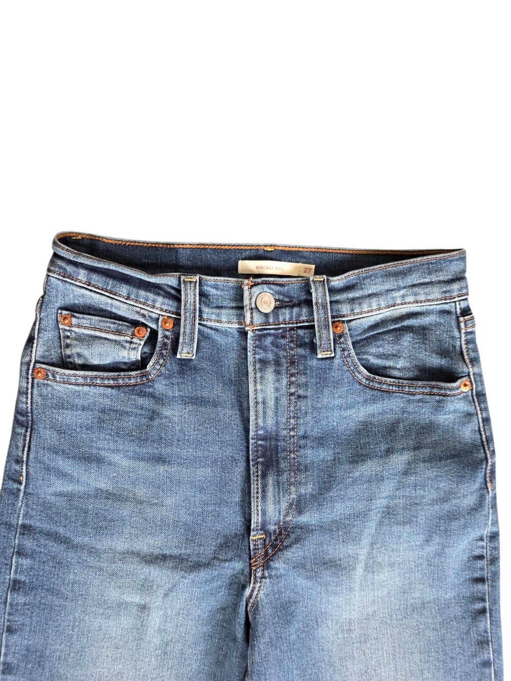 Levi's Ribcage Bell Jeans Medium Wash Stretch 26x28 - Picture 3 of 7